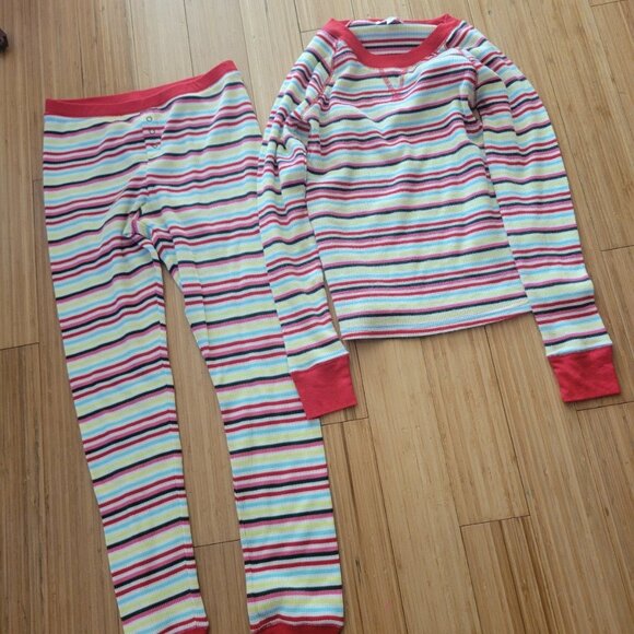 Abound striped pajamas waffles knit colorful women's xs. - Picture 1 of 6